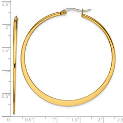 Sophia Jewelers Gold-Tone Stainless Steel Polished Hoop Earrings Gift Ready