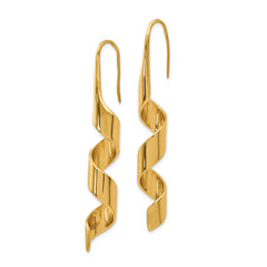 Stainless Steel Gold-Plated Swirl Dangle Earrings Gift Ready
