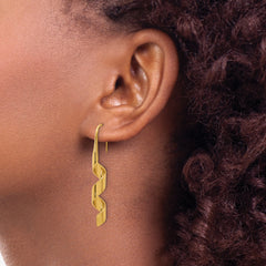 Stainless Steel Gold-Plated Swirl Dangle Earrings Gift Ready