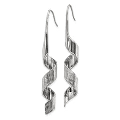 Chisel Stainless Steel Polished and Textured Swirl Shepherd Hook Earrings
