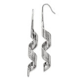 Chisel Stainless Steel Polished and Textured Swirl Shepherd Hook Earrings