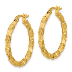 Sophia Jewelers Gold-Tone Stainless Steel Textured Hoop Earrings Gift Ready