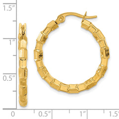 Sophia Jewelers Gold-Tone Stainless Steel Textured Hoop Earrings Gift Ready