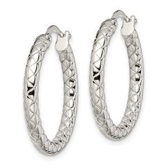 Sophia Jewelers Polished Stainless Steel Crisscross Hoop Earrings Gift Ready