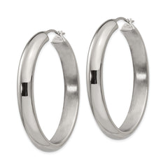 Sophia Jewelers Stainless Steel Hoop Earrings with Polished Elegant Design