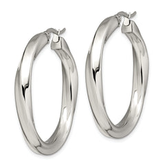 Sophia Jewelers Stainless Steel Twisted Polished Hoop Earrings Gift Ready
