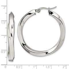 Sophia Jewelers Stainless Steel Twisted Polished Hoop Earrings Gift Ready