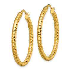 Sophia Jewelers Stainless Steel Yellow IP-Plated Polished Hoop Earrings
