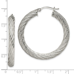 Sophia Jewelers Stainless Steel Twisted Hollow Hoop Earrings Gift Ready