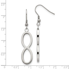 Chisel Stainless Steel Infinity Dangle Earrings with Polished Brushed Finish