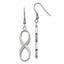 Chisel Stainless Steel Polished with CZ Infinity Dangle Shepherd Hook Earrings