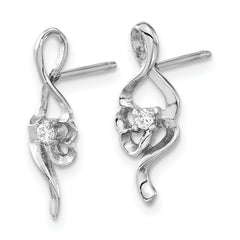 Sophia Jewelers Stainless Steel CZ Dangle Earrings Gift Ready Polished Finish