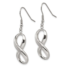 Stainless Steel Infinity Dangle Earrings with Polished Finish Engravable