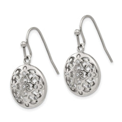 Sophia Jewelers Stainless Steel CZ Floral Dangle Earrings for Women
