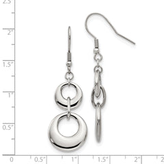 Stainless Steel Polished Dangle Earrings Gift Ready for Women