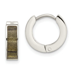 Stainless Steel Polished Enameled Hinged Round Hoop Earring