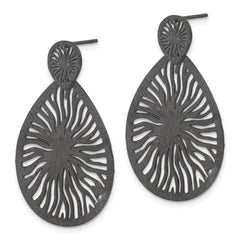 Sophia Jewelers Black IP-Plated Stainless Steel Starburst Dangle Earrings