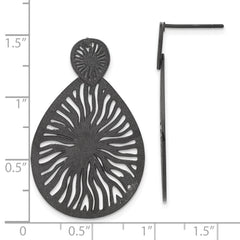 Sophia Jewelers Black IP-Plated Stainless Steel Starburst Dangle Earrings
