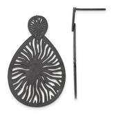 Stainless Steel Black IP-plated Laser Cut Starburst Post Dangle Earrings