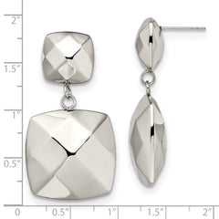 Sophia Jewelers Stainless Steel Polished Square Dangle Earrings for Women