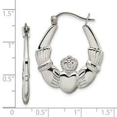 Sophia Jewelers Stainless Steel Polished Claddagh Hoop Earrings Gift Ready