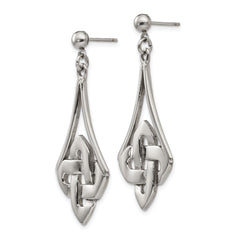 Stainless Steel Polished Celtic Dangle Earrings for Women