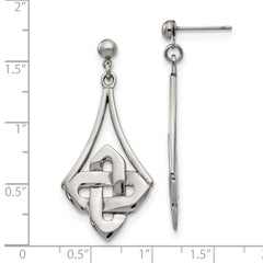 Stainless Steel Polished Celtic Dangle Earrings for Women