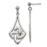 Stainless Steel Polished Celtic Post Dangle Earrings
