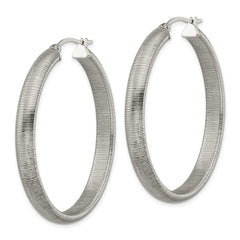 Sophia Jewelers Women's Polished Stainless Steel Oval Hoop Earrings