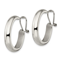 Sophia Jewelers Stainless Steel Polished Hoop Earrings with Omega Back
