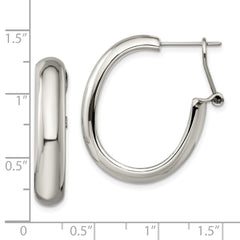 Sophia Jewelers Stainless Steel Polished Hoop Earrings with Omega Back
