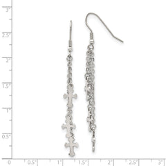 Sophia Jewelers Stainless Steel Polished Multi Strand Dangle Earrings