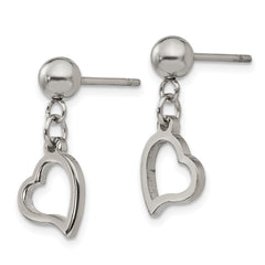 Sophia Jewelers Stainless Steel Heart Dangle Earrings Gift Ready