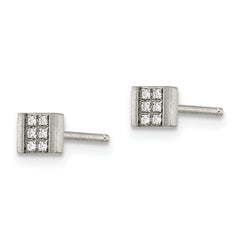 Sophia Jewelers Unisex Stainless Steel CZ Cluster Earrings Gift Ready