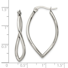 Sophia Jewelers Polished Stainless Steel Wavy Hoop Earrings Gift Ready