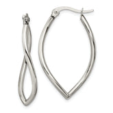 Chisel Stainless Steel Polished Wavy Hoop Earrings