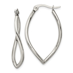 Chisel Stainless Steel Polished Wavy Hoop Earrings