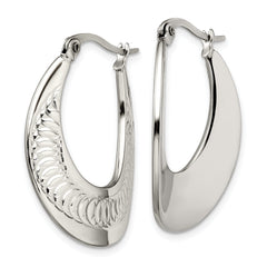 Sophia Jewelers Stainless Steel Polished Swirl Hoop Earrings Gift Ready