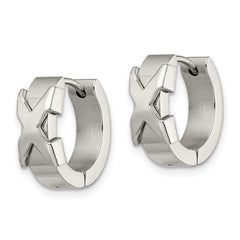 Sophia Jewelers Stainless Steel Polished Hoop Earrings in Gift Pouch