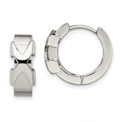 Chisel Stainless Steel Polished X Hinged Hoop Earrings