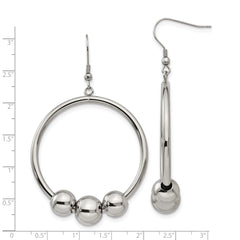 Stainless Steel Polished Dangle Earrings with Elegant French Wire
