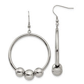 Stainless Steel Polished Dangle Shepherd Hook Earrings