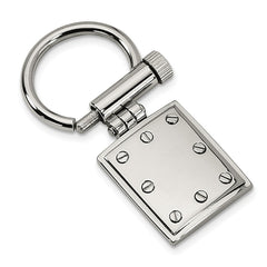Sophia Jewelers Men's Polished Stainless Steel Engravable Key Ring