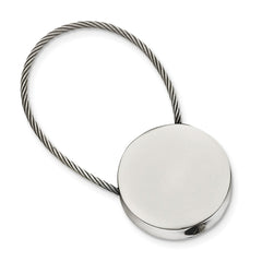 Sophia Jewelers Men's Polished Stainless Steel Engravable Key Ring