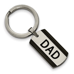 Chisel Men's Polished Stainless Steel Black IP-Plated Dad Key Ring