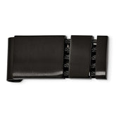 Stainless Steel Men's Money Clip with Polished Black IP Plating and Engravable Feature