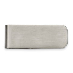 Sophia Jewelers Stainless Steel Brushed Engravable Men's Money Clip with Polished Finish