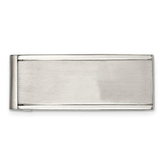Sophia Jewelers Stainless Steel Money Clip with Brushed Polished Finish Engravable
