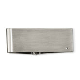 Chisel Stainless Steel Diamond Money Clip with Brushed Hinged Engravable Design