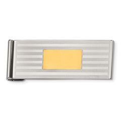 Chisel Stainless Steel Engravable Gold-Tone Money Clip with Brushed Finish